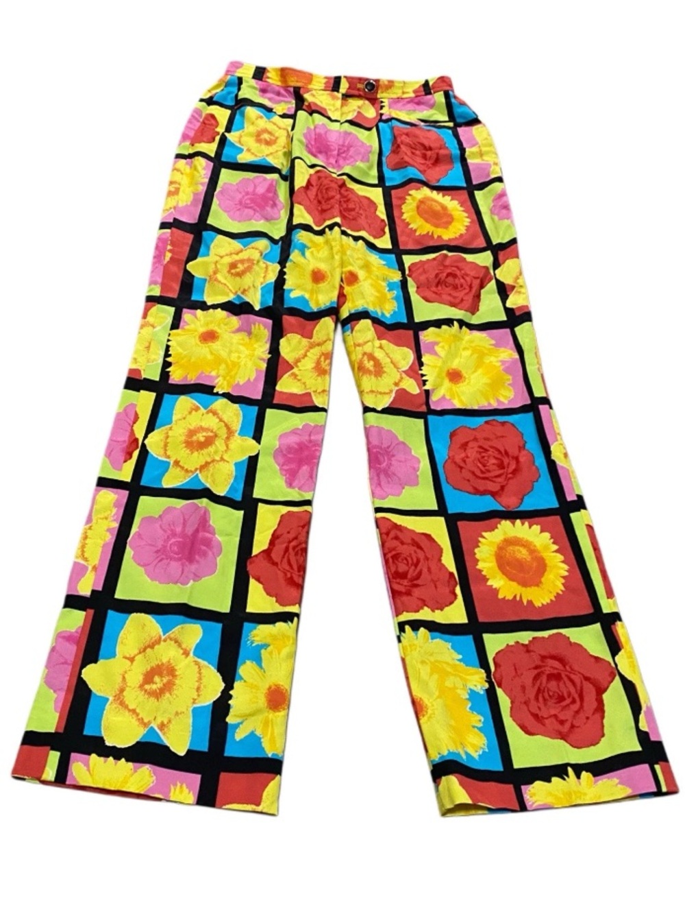LAUREL ESCADA Mod Kitschy Vintage Pop Art Floral Patterned Pants EU 36 / US 26